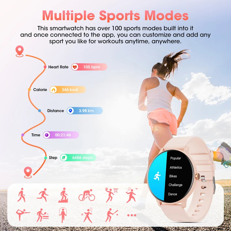Karchilor 2024 Smartwatch Bluetooth Call Health Monitoring