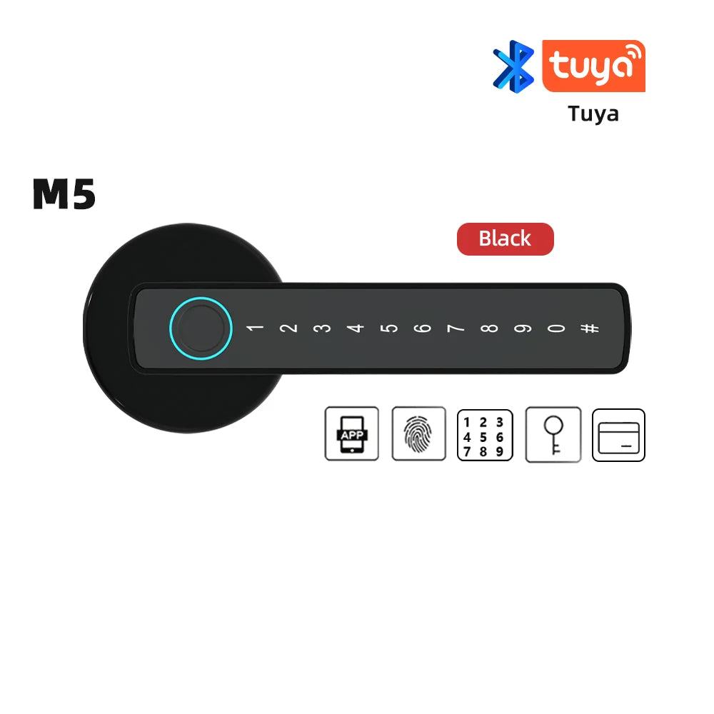 RAYKUBE Tuya BLE Fingerprint Door Lock with Multiple Unlock Methods