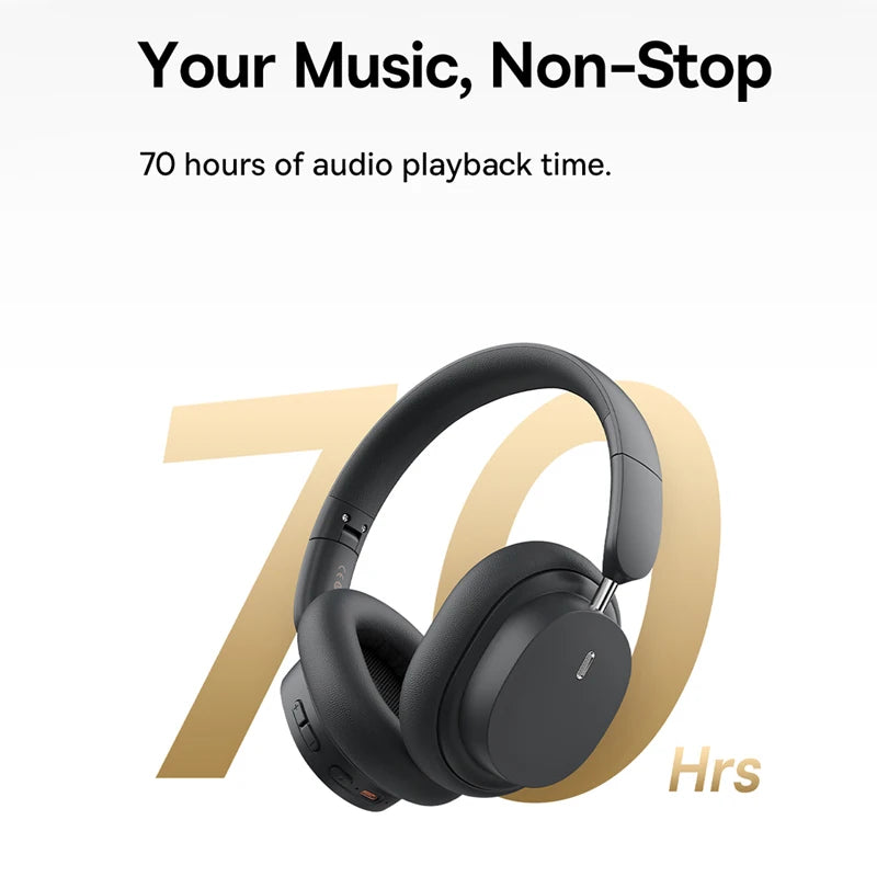 Baseus Bowie D05 Wireless Headphones – 3D Audio, 70H Battery