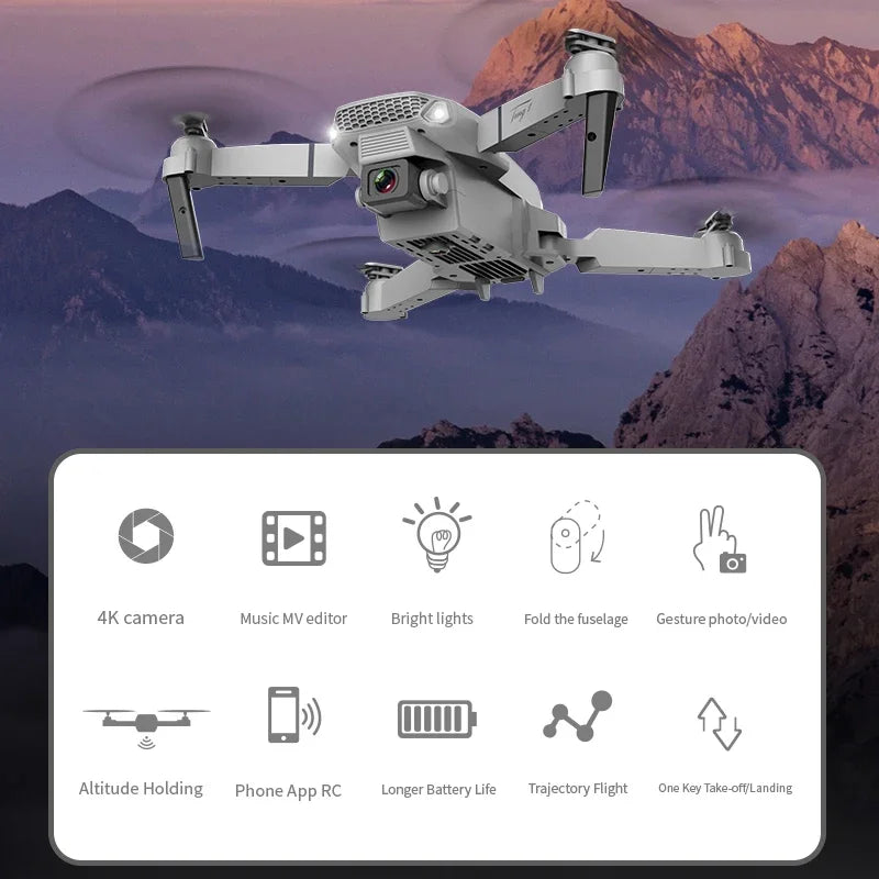 KBDFA E88 Pro WIFI FPV Drone with 4K Camera & Height Hold